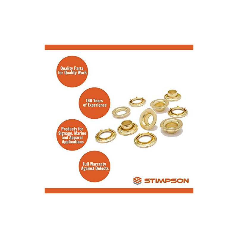 Stimpson E2RRGSWSS100 Stainless Steel Rolled Rim Grommet and Spur Washer