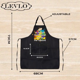 LEVLO Artist Paint Palette Gift In Herself She Believed and So She Achieved Apron Art Teacher Student Graduation Gifts, In Herself She Believed, One Size