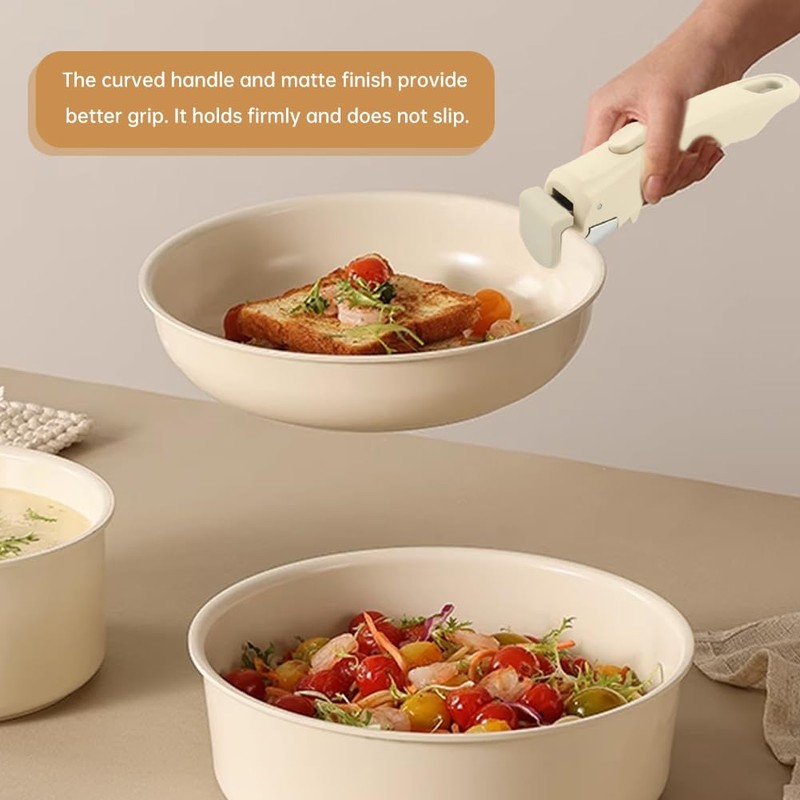 Ranjaner Removable Pot Handle with White Detachable Cookware Replacement Handle,