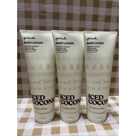 Victoria's Secret LOT 3 VICTORIA’S SECRET PINK ICED COCONUT FRAGRANCE BODY LOTION CREAM 8 oz