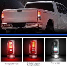 Gubebaili LED Tail Light Fit for Ram 1500 1994-2001, Fit for Ram 2500 3500 1994-2002, Rear Brake Lamp Taillight Assembly, Black Housing Clear Lens