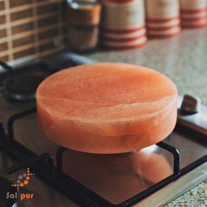 Pink Salt Wall Salt Cooking Block plate Round 8" Diam