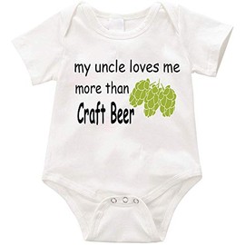 My uncle loves me more than craft beer - Hobbs Infant Romper Creeper - Baby Shower - Baby Reveal - Birthday