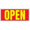 Open Banner 48x20 Inches Durable Material Easy Installation Bright Red