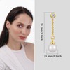 ToHeart Pearl Drop Earrings for Womens Lightweight Elegant 14K Gold