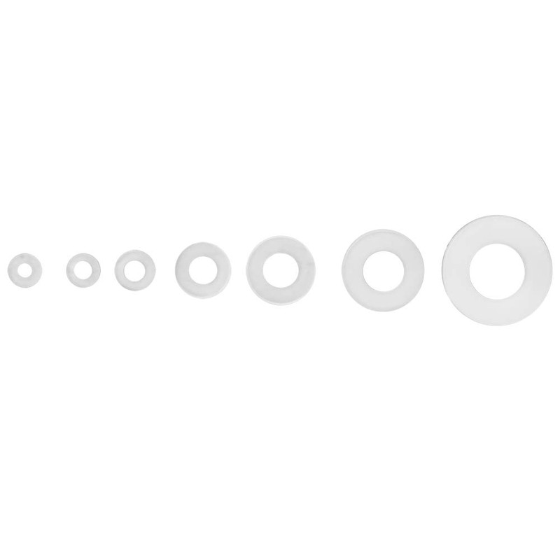 350pcs White Nylon Plastic Washer Flat Round Washer Sealing Ring