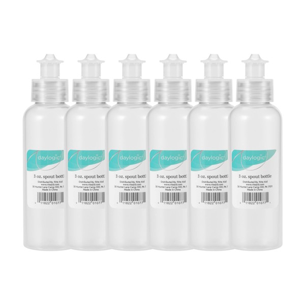 Daylogic Spout Bottle, Refillable Container, Plastic, Translucent, Empty Bottle, Flip