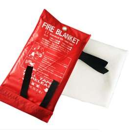 TOOLSTAR Home Fire Blanket Quick Release Large Fire Blanket Wall Fixing 100% Glass Fabric Ideal for Home, Office, Kitchen, Emergency, white