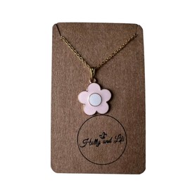 Daisy Flower Necklace, 5 Variations, Necklace, Flower Pendant Necklaces, Plant Gifts, Daisy Chain (Pink Daisy Necklace)