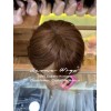 Leona Wigs Peluca Oncológica Corta Castaño 100% Cabello Humano