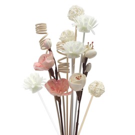 10 Pcs Reed Diffuser Sticks, Natural Rattan Hand Made Flower Reed Fragrance Diffuser Set, Reed Fragrance Diffuser Flowers Refill Replacement Sticks, House Bedroom Office Decor