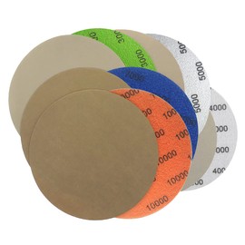 Pack of 50 Sandpaper 125 mm Velcro, Water Sanding Discs, Wet Dry Sanding Discs Grit 3000/4000/5000/7000/10000, Random Orbital Sandpaper Sandpaper Set for Car Metal Wood