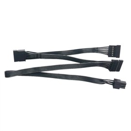 JINTAI SATA 6 Pin to 3 x 15 Power Cable for 18.7 Inch PSU Seasonic/Antec, BTC Mining and HDD Splitter