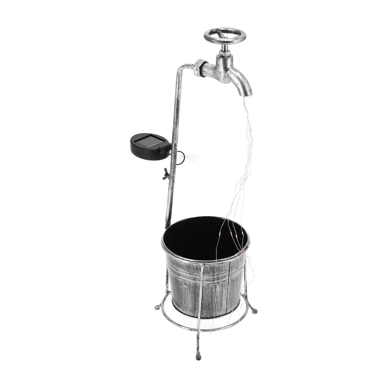 Lawn Lamp Solar Outdoor Waterproof Metal Faucet Durable Light Statue