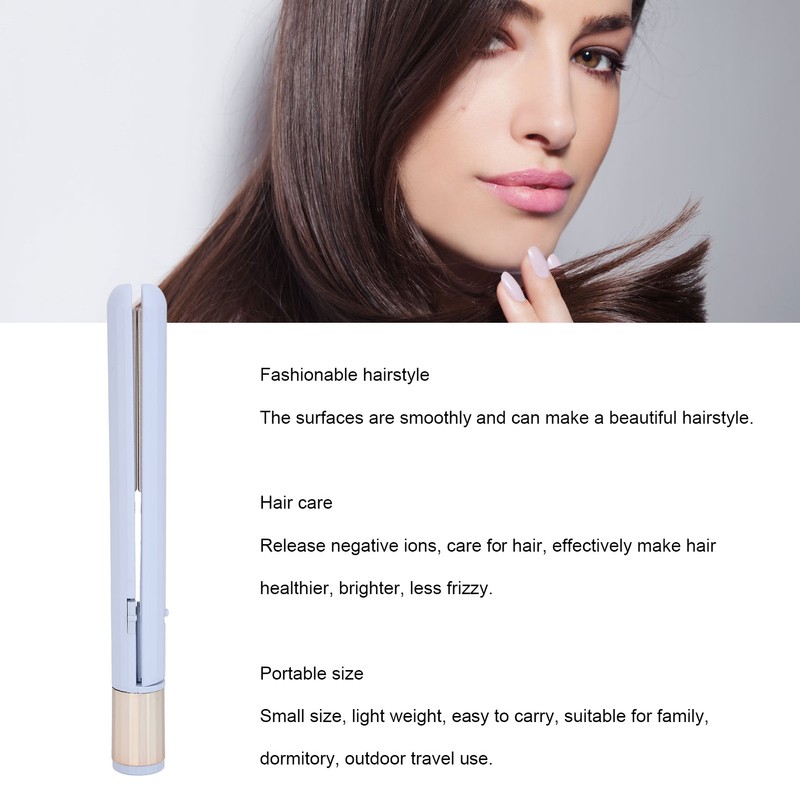 Mini Flat Iron 2 in 1 Hair Straightener USB Adjustable