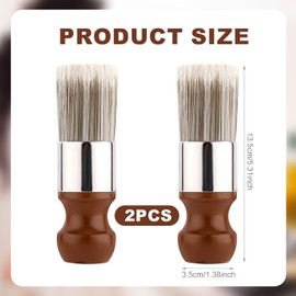 Tinoaly 2pcs Salve Brush for Furniture, Leather Salve & Brush Set Soft Nylon Bristles Wood Handle for Leather Furniture Car Seats Jackets Shoes