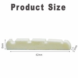 String Acoustic Guitar Bone Saddle 2Pcs 4 String Acoustic Guitar Bone Bridge Saddle Flat Bottom Pre-Slotted Bone Nuts Replacement Parts Accessories Precision Bass Jazz Bass Set Flat Bottom Pre-Slotted