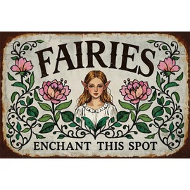 Seeyoo Retro Tin Sign - Vintage Metal Wall Art for Home, Bar, Cafe, Garage, or Office - Durable, Colorfast & Weather-Resistant - Thoughtful Gift Idea for Any Space or Occasion - FAIRY Style 2