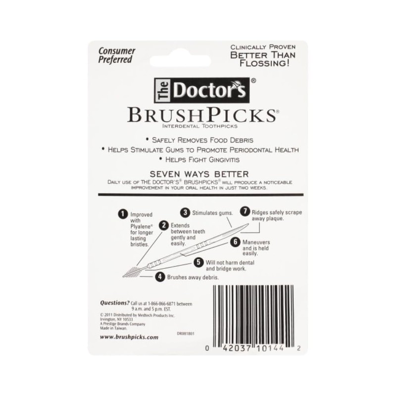 The Doctor’s BrushPicks Interdental Toothpicks, Soft Rubber Dental Picks for