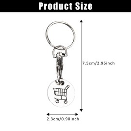 6 Pieces Trolley Coin Keychains, Removable Shopping Cart Token, Shopping Chip Keychain, Portable Shopping Trolley Key Chain, for Grocery Shopping Cart