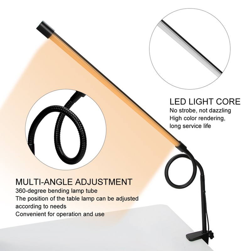 Long Arm Flexible LED ClipOn Beauty Tattoo Lamp Dimmable Nail