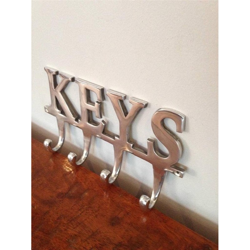 Chattels Large KEY Holder Rack 4 Hooks inch KEYS inch