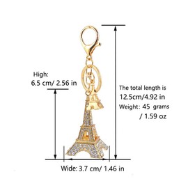 One Pack Exquisite Tower Size Tower Rhinestone Car Keychain Key Ring Keychain Key Ring Gift Pack Buckle Holder for Girlfriend Boyfriend Women Men Friends Lovers Colleagues
