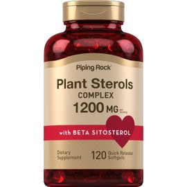 Piping Rock Plant Sterols Supplement | 1200 mg | 120 Softgels | with Beta Sitosterol | Phytosterol Complex | Non-GMO, Gluten Free