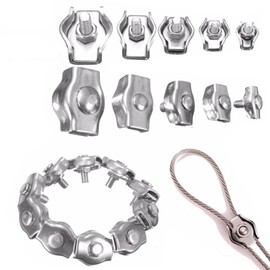 10pcs 2mm 304/A2 Stainless Steel Wire Rope Simple Grip Cable Clamp