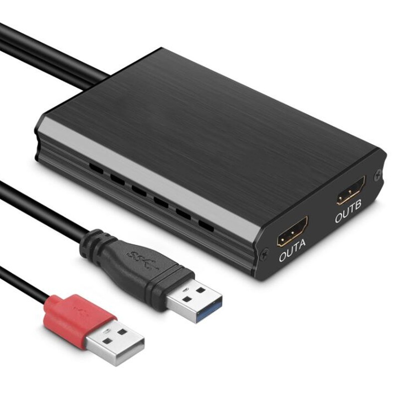 Aluminum Alloy 4K 60Hz Displayport USB 3.0 to Dual HD