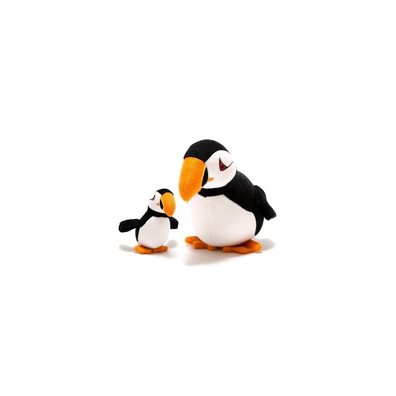Knitted Puffin Baby Rattle, Suitable from Birth