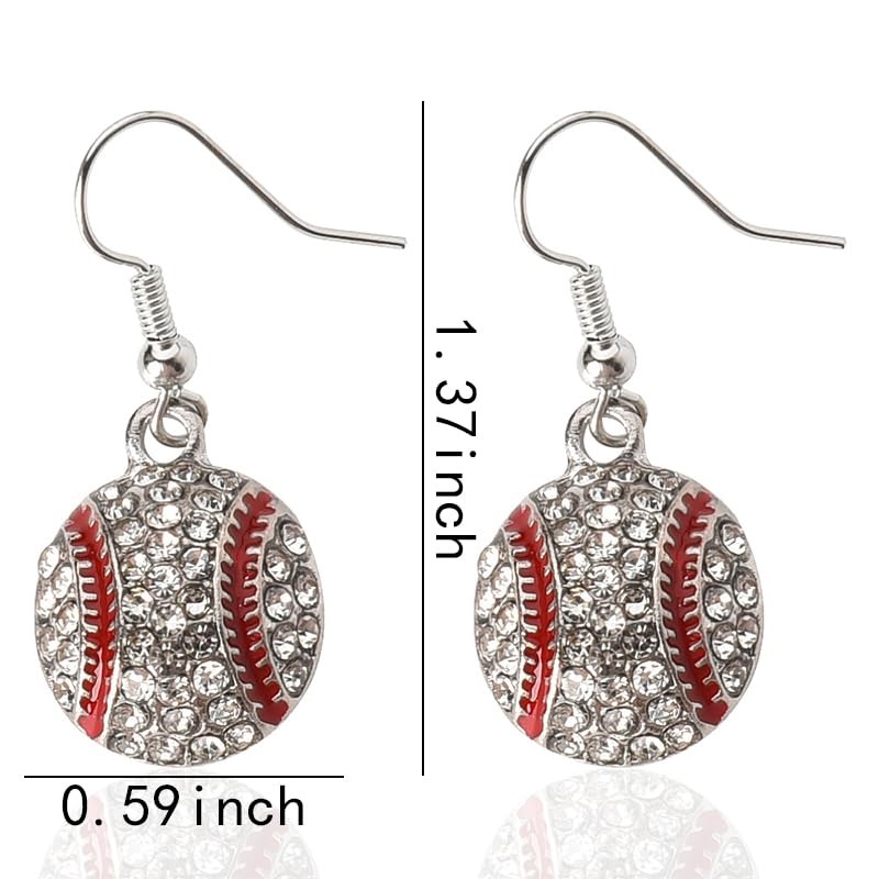 Baseball Lover Earrings for Women - Hook Drop Dangle Set