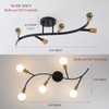 Salburyao Black and Gold Modern Sputnik Ceiling Light Fixture 5-Lights,Mid