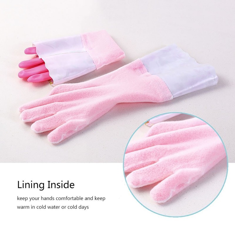 Household Gloves Latex Free Cleaning Grey and Yellow Gloves with