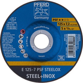 PFERD 5'' X 1/4'' Grinding Wheel 7/8'' AH (61003) (10/Each)