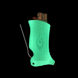 Toker Poker - Bic Lighter Sleeve Glow in The Dark - All Inclusive Tool for Camping and Other (Glow Clear)