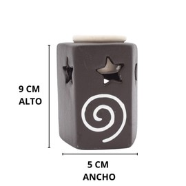 Luz Maria- Difusor de Aceites Esenciales |8.5 cm de Alto x 5 cm con Diseño | Céramica | (Café)