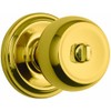 Brinks Push Pull Rotate Door Locks Stafford Privacy Bed/Bath Knob, Polished Brass, 23021-105