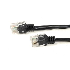mCore RJ11 to RJ11 ADSL Home Phone, Internet, Broadband, Router, Modem Microfilter Cable Lead Gold Plated Contact Pins (5m, Black)