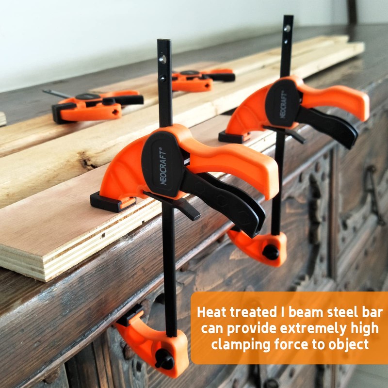 Quick Release Ratchet Bar Clamps for Woodworking (2 Pieces Set