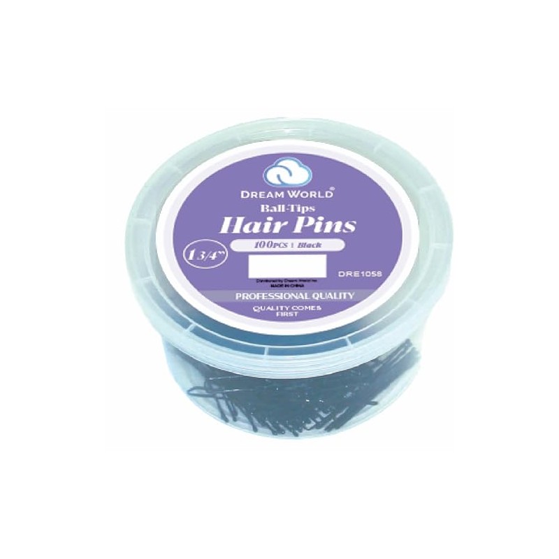 Dream World Ball Tips Hair Pins 1 3/4 Inch Black