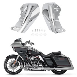 Kiawnia Mid Frame Air Deflector, Heat Shield Deflectors Compatible with Harley Touring Street Glide FLHX Road Glide FLTRX CVO Road Glide ST FLTRXSTSE 2024-2025 (Left Right Set) (Chrome)