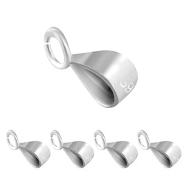 Emperoch 5 Pcs Pendant Clasp Bail Connectors, S925 Sterling Silver Sliding Pendant Clasp with Open Loop for DIY Necklace Pendant Jewelry Making