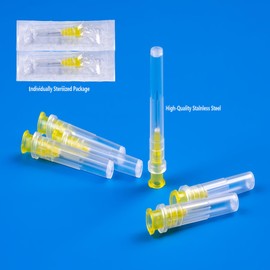100 Pcs Dispensing Accessories Stainless Steel Pipe, Individually Packed,Sterile,Lab Supplies(30G-13mm/0.5in)