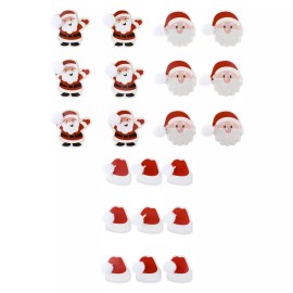 ESC05 Santa Medley Christmas Icon Craft Stickers, 1-1/4-inch, 21-piece, Red