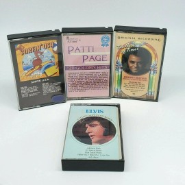 Lot Of 4 Vintage Music Cassette Tapes Elvis Patti Page Surfin USA Johnny Mathis