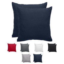 Komfortec Cushion Cover 40 x 40 cm, Set of 2, 100% Microfibre, Soft and Breathable, with Zip, Washable and Easy Care, Blue