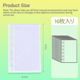 Mini 6 Refills, Mini 6 Holes, Personal Organizer, M6, Index, Seal Book, Release Paper, Transparent, Sticker Mount, Clear, Tricker (Pack of 10)