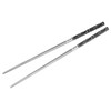 UNGFEI 2 Pairs 23cm Stainless Steel Chopsticks with Holder Stand,