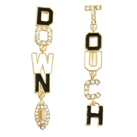 Colorful Touch Down Letter Dangle Earrings Dainty Sports Lover Football Earrings for Women Jewelry(A)